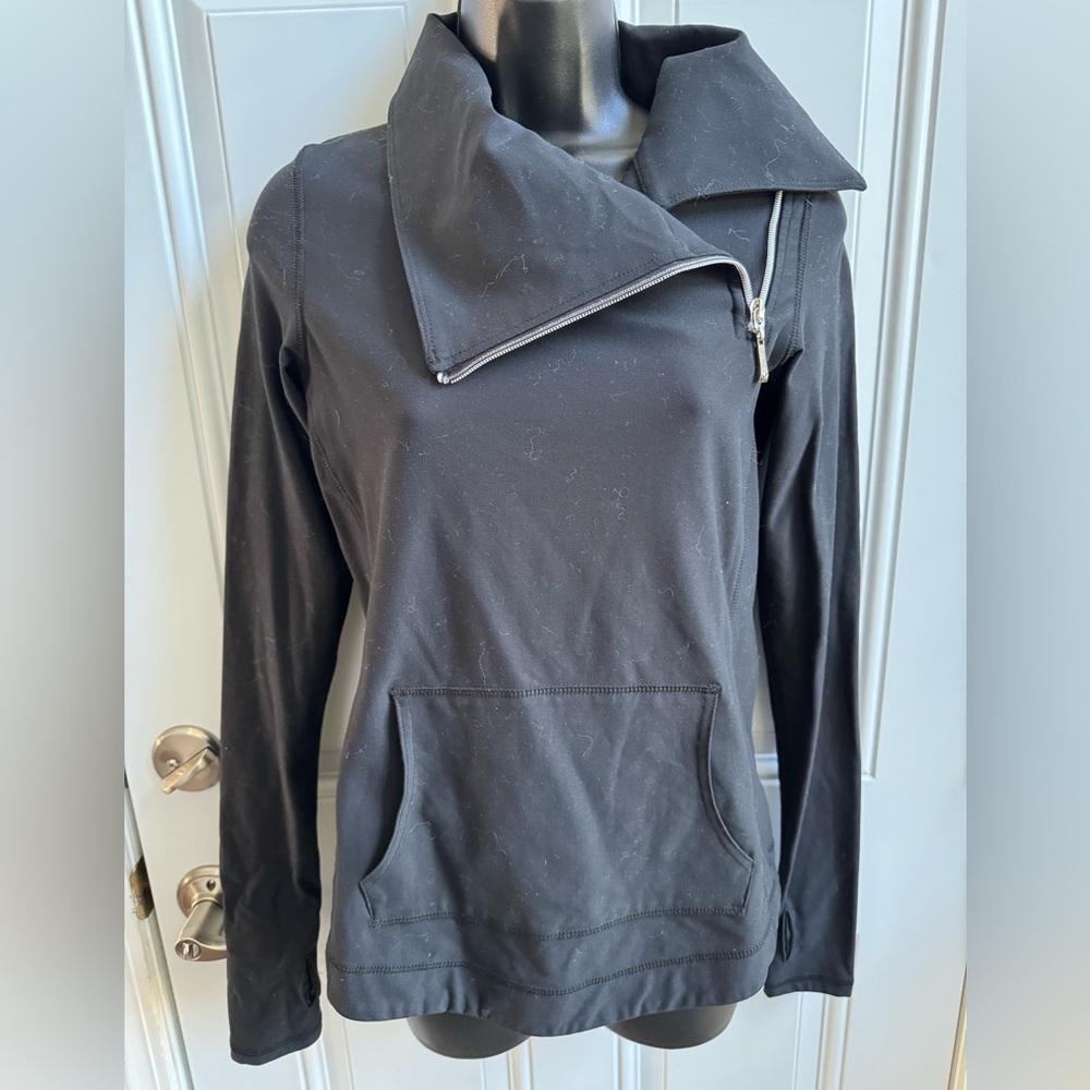 Jofit Black A-Symmetrical Zip L/S Top